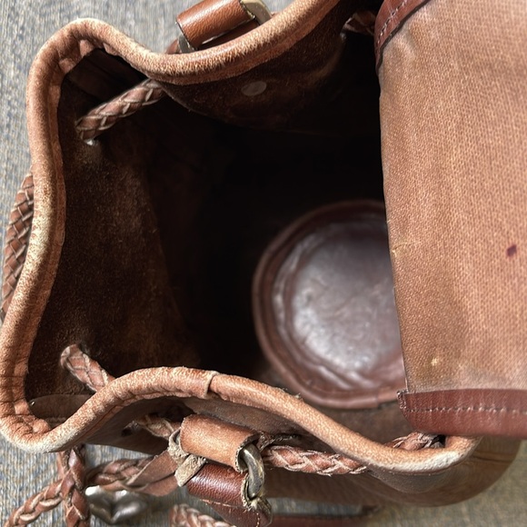 Brighton Brown Pebble Leather drawstring bucket bag - Picture 7 of 16